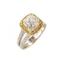 18K 2-Tone 3.19CTW Diamond Ring
