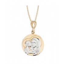 14K 2-Tone Blessed Mother with Child Medal