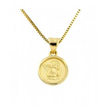 14K Yellow Gold Angel Medal