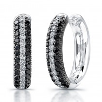 14KW Gold 1.10CtTW Black & White Diamond Earrings