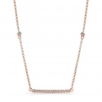 14K Rose Gold Trapeze Diamond Necklace
